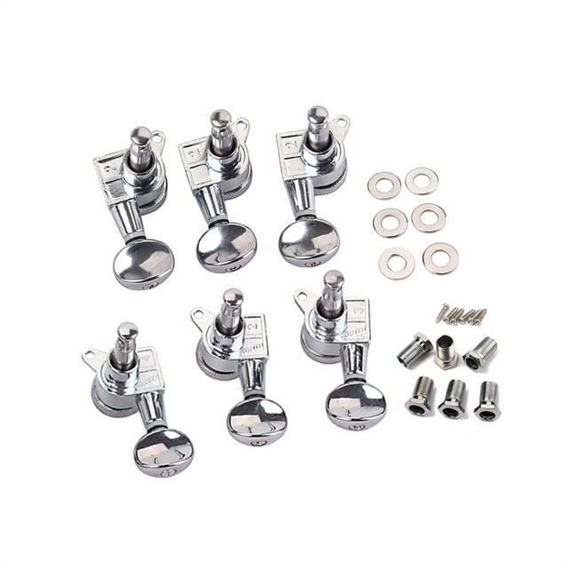 6 Pièces 3R Guitare Corde Tuning Peg Alliage d'Aluminium Tuner Rouille Fileté Tuner Machines Têtes Boutons Réglables Verrouillage Jeu de Cordes Bonne Fixation
