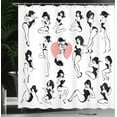 thumbnail image 4 of Ambesonne Fashion Shower Curtain, Woman Heart Tattoo Model, 69"Wx84"L, White and Black, 4 of 5