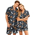thumbnail image 2 of Spooky Pajamas Women Halloween Couple Pajamas Matching Sets Halloween Pajamas Halloween Pj Set Button Up Pajamas Couples Pajamas Matching PJS for Couples His Hers Jammies Wife Husband, Black, L, 2 of 5
