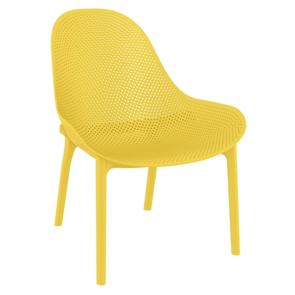 Luxury Commercial Living 32.75" Yellow Solid Patio Lounge Chair