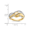 thumbnail image 2 of Ladies 14K Yellow and White Gold Polished Wave Ring, 2 of 5