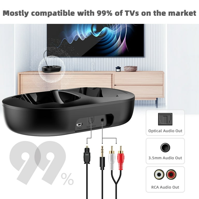 Wireless headphones tv compatible sale