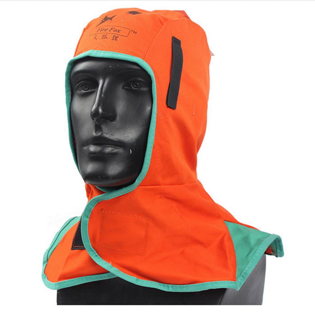 Miulika 3Pcs (1xOrange&2) Washable Flame Retardant Helmet Comfort Welding Neck Hood Welder Head Cap Cover 410mm