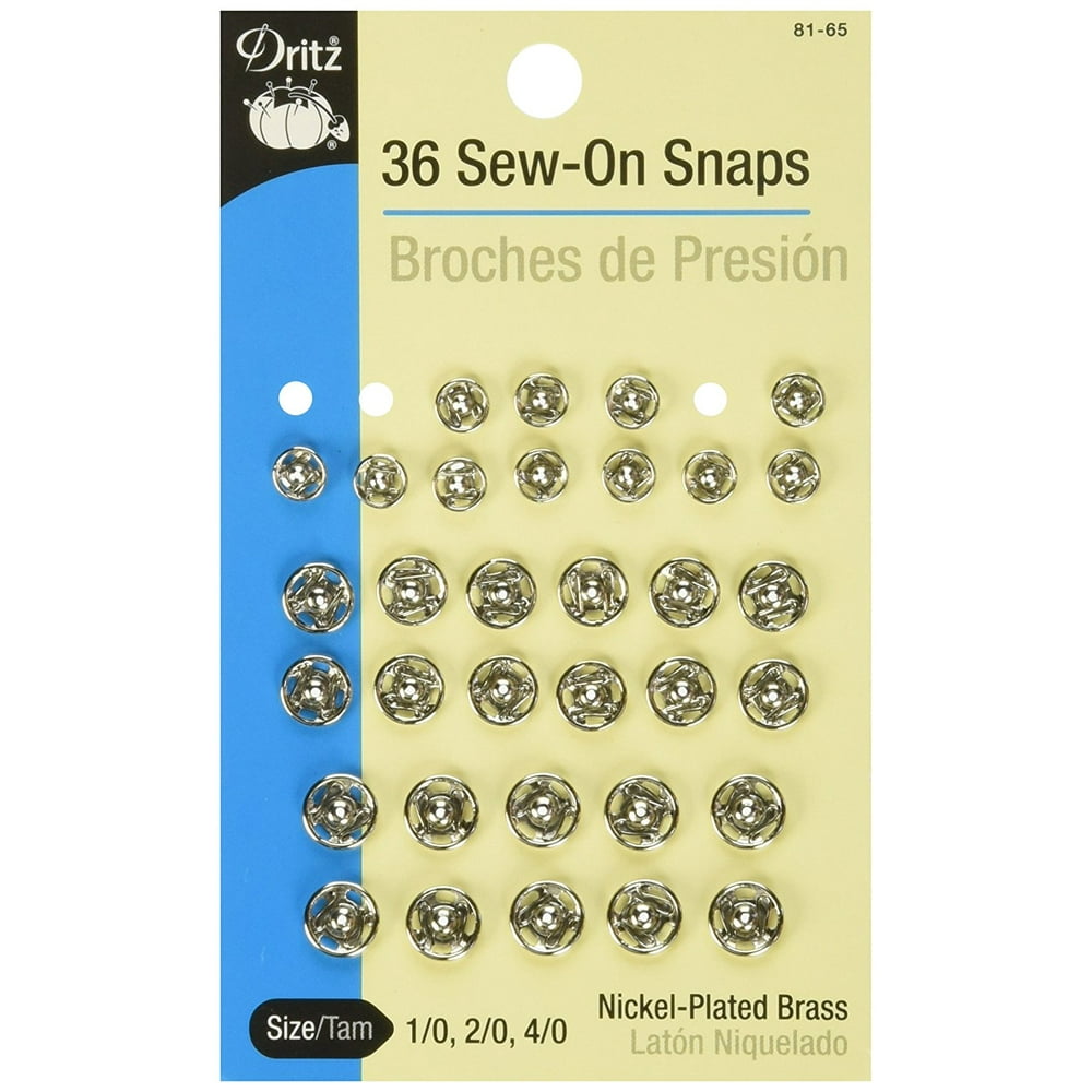 Dritz(R) SewOn Snaps NickelAsst Size 1/0 2/0 4/0