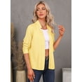 thumbnail image 5 of STARVNC Women Stand Collar Open Front Drop Shoulder Long Sleeve Blazer, 5 of 7