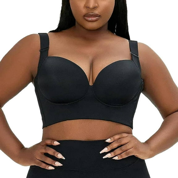 Sports Workout Bras for Women, Fitting Wireless Anti Sagging, Black 42A