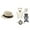 Beige, variant on Men Solid Color Vintage Top Hat Pocket Watch Strap Tie 8pc Sets
