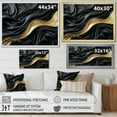 thumbnail image 4 of Designart "Fusion Of Gold And Black Gentle Waves" Abstract Shapes Floater Framed Canvas Art Print, 4 of 5