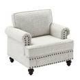 thumbnail image 5 of Historyli Go5H Modern Chenille Single Sofa With Nails And Armrests, High Elastic Sponges Upholstered Sofa Chair For Living Room, Office, Bedroom, 37.2x33.07x35.43in, 5 of 7