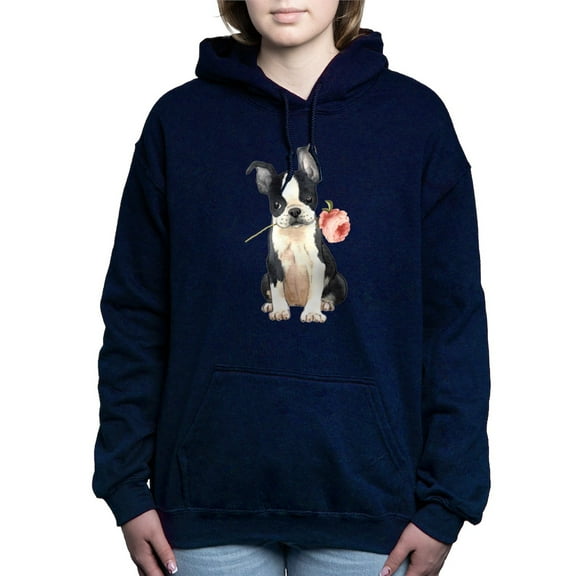 CafePress - Boston Terrier Rose Sweatshirt - Pullover Hoodie, Classic & Comfortable Hooded Sweatshirt