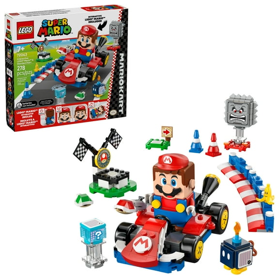 LEGO Super Mario: Mario Kart – Interactive LEGO Mario & Standard Kart Building Toy - Pretend Play Racing Playset for Boys & Girls, Ages 7  - Kids Birthday Gift Idea - 72043