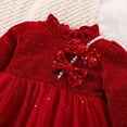 thumbnail image 6 of LUOGENLI Little Girls Dresses Size 5-6 Toddler Girls Dress Long Sleeve Red Bowknot Patchwork Mesh Princess Dress New Year Party Clothes Pageant Dresses for Girls 14-16 2-3 Years, 6 of 6