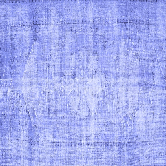 Ahgly Company Machine Washable Indoor Square Abstract Blue Contemporary Area Rugs, 4' Square