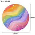 thumbnail image 6 of Rainbow Tie Dye Wave Pattern Round Tablecloth 60"x60",Wrinkle Wipeable Table Cloth for Kitchen Dining Room Picnic Patio Party, 6 of 6