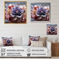 thumbnail image 4 of Designart "Whispering Floral Abstraction" Violets Floater Framed Wall Art Living Room, 4 of 5