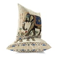 thumbnail image 3 of Majestic Tusks and Petals Indoor/Outdoor Pillow in Beige 18x18, 3 of 7