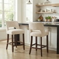 thumbnail image 4 of Vknow Furniture Bar Stools Set of 2, 26" Upholstered Counter Height Bar Stools, Modern Counter Stools with Wood Legs for Kitchen Island Dining Room Bar,Beige, 4 of 9