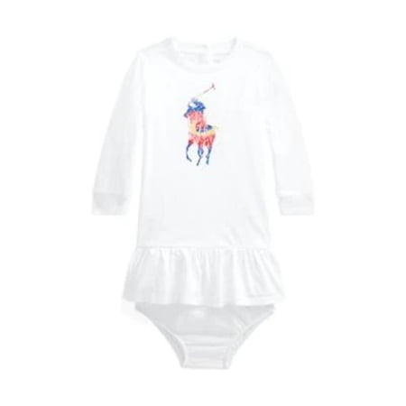 Polo Ralph Lauren Baby Girls Big Pony Cotton Jer White 6 months