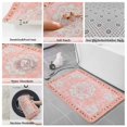 thumbnail image 6 of Pink Boho Bath Mat 3 Piece Bathroom Rug Set, Vintage Abstract Tribal Decorative Oriental Non Slip Bath Rug Contour Mat and Toilet Lid Cover, Absorbent Shower Mats Soft Bath Rugs and Mats Sets, 6 of 8