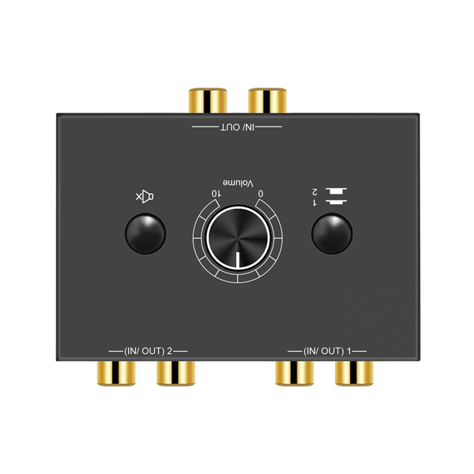 No External Power Required 3.5mm Audio Bi-Directional Switcher 2 Input 1 Output 3.5mm Audio Switch Splitter 2 x 1/1 x 2,with Mute Button 