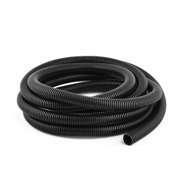 Plastic Flexible Corrugated Conduit Hose Tubing Black 21mm Outer Dia 4M Long