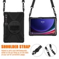 thumbnail image 5 of XYX Case for Samsung Galaxy Tab S9+ 12.4 inch SM-X810/SM-X816B with 360 Degree Rotating, Hand Strap, Shoulder Strap, Black, 5 of 7