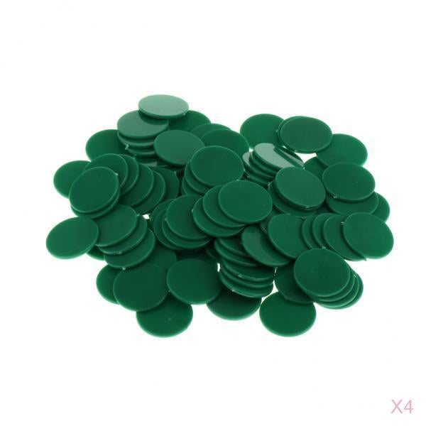200Pcs 25mm Large Numbers Printing Gaming Tokens Coins Chip money Green