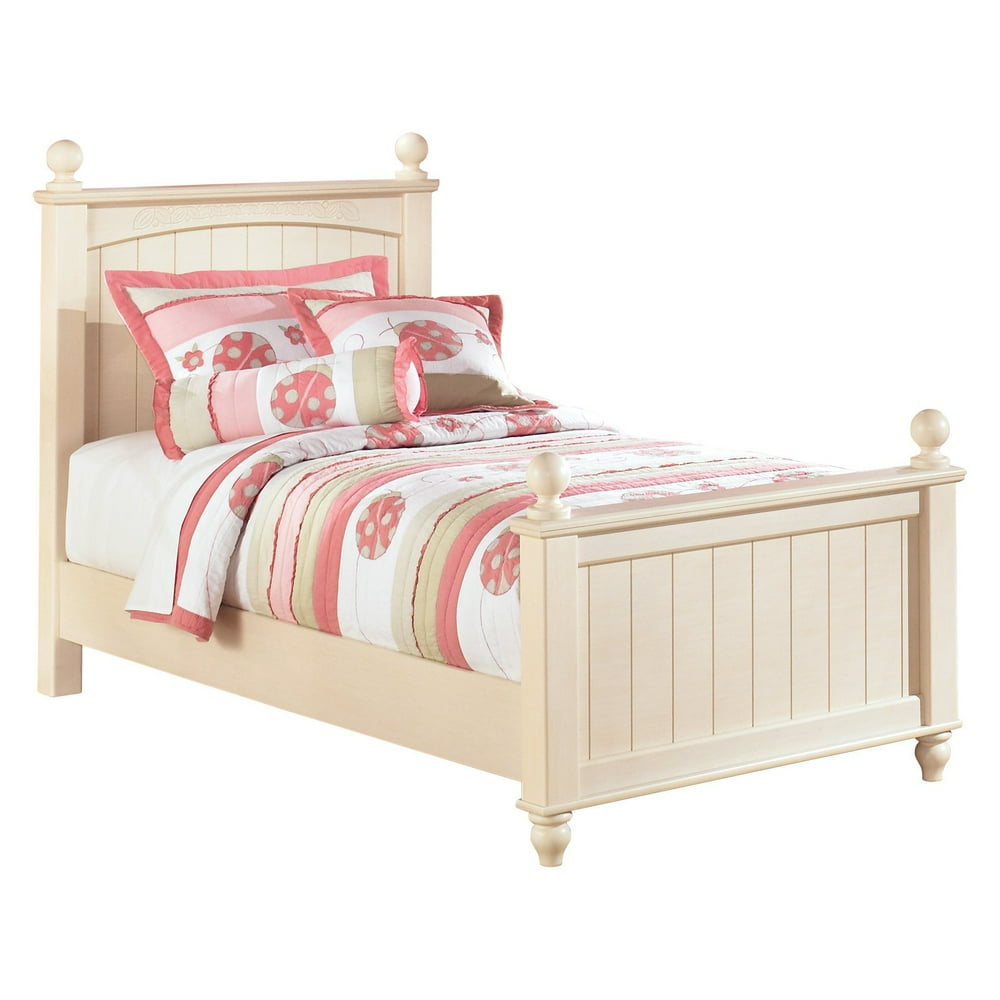 Signature Design by Ashley Cottage Retreat Youth Twin Poster Bed Cream Cottage