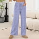 thumbnail image 2 of Amzcrzy Pantalones Mujer A Rayas Informales Cintura Alta Cordón Elástico Tipo Bóxer Cómodos Holgados Anchos Con Bolsillos Tallas S-2XL Azul, 2 of 9