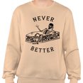 thumbnail image 2 of Never Better Skeleton Sweatshirt Unisex 2X-Large Sand, 2 of 5