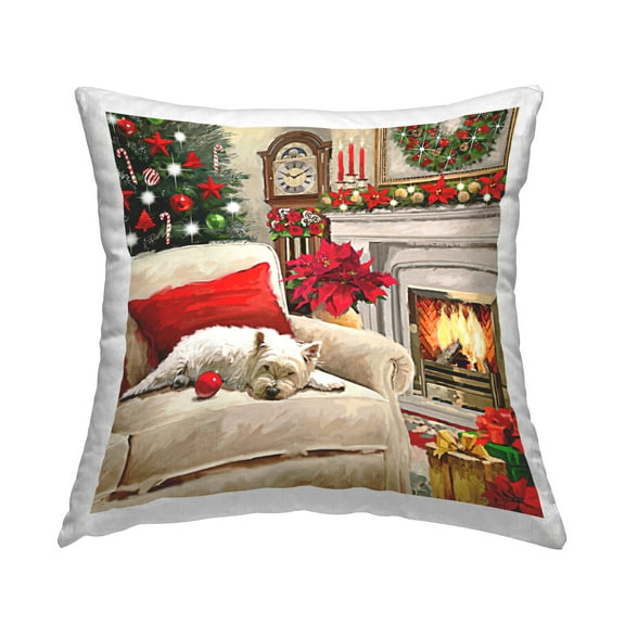Stupell Industries Cozy Christmas Fireplace Decorative Printed Throw Pillow Design by Adam Sanderson