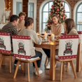 thumbnail image 5 of Christmas Truck Chair Covers Set of 8 Xmas Car Pine Tree Snow Retro Linen Red Plaid Chair Back Covers Stretch Removable Washable Slipcovers Protector for Dining Room Kitchen Party Decor, 5 of 5