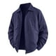 thumbnail image 2 of Blusa y camisa de manga larga con cuello vuelto para hombre, moda masculina, fina, color liso, manga larga, cuello, botón, bolsillo, abrigo grande, poliéster, parte superior, 2 of 6