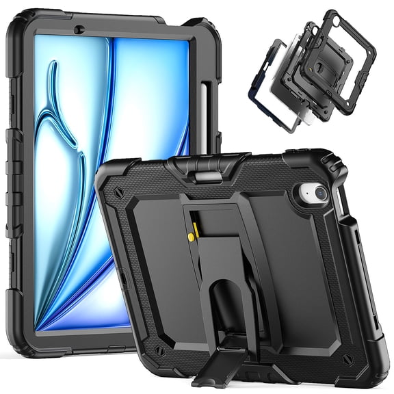XYX for iPad Pro 11 inch (2022/2021/2020/2018) Case, 3in1 Heavy Duty Shockproof Tablet Case with Stand, Shoulder Strap, Black
