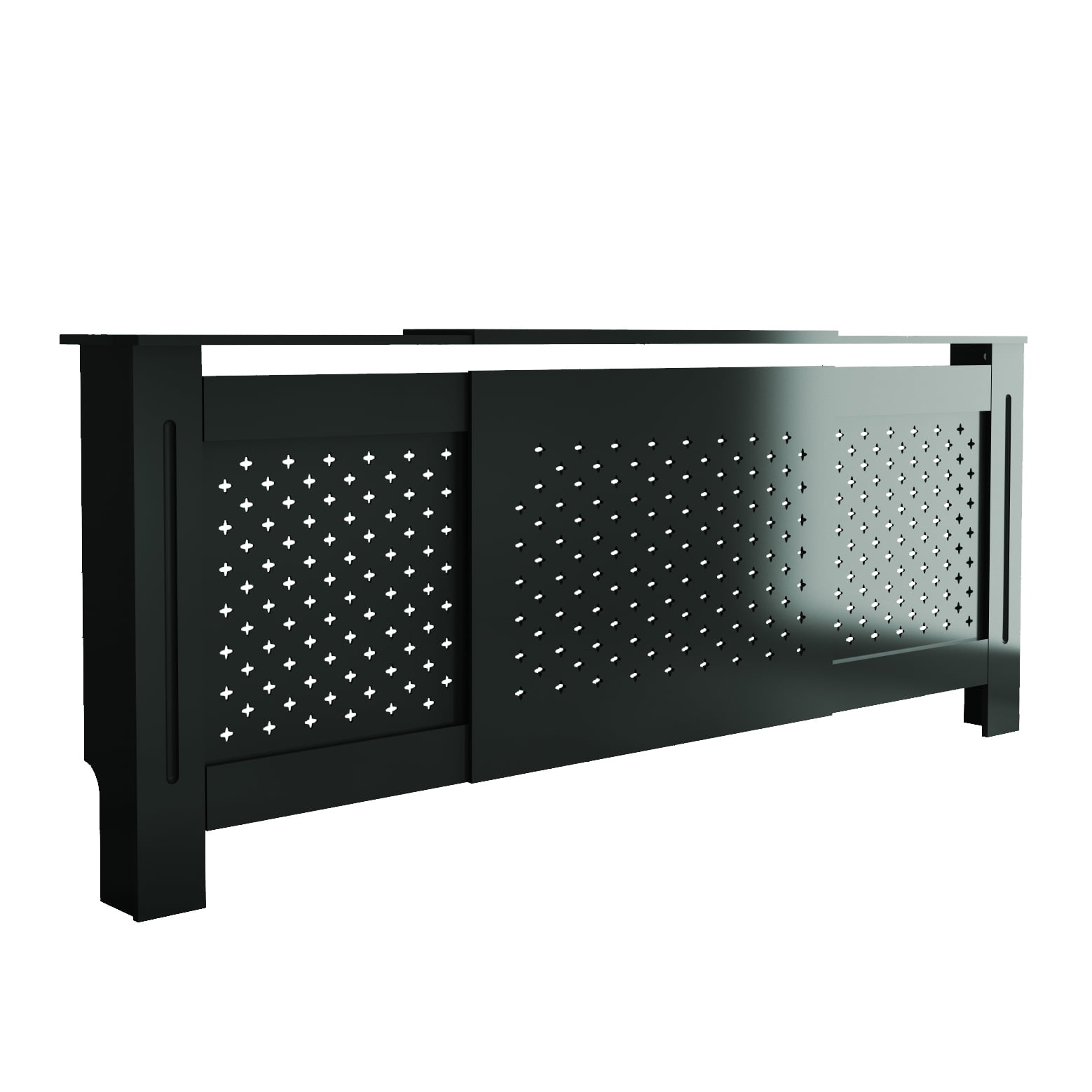 MDF Radiator Cover, Adjustable Width 54.75-80 in, Anthracite, 32.8 in High