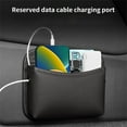 thumbnail image 6 of HOZVOMI Leather Car Storage Bag with Adhesive Backing - Central Control Organizer, Seat Gap Filler & Multi-Purpose Holder - Large Capacity, Velvet Lining, Charging Hole, Universal Fit for All Cars, 6 of 8