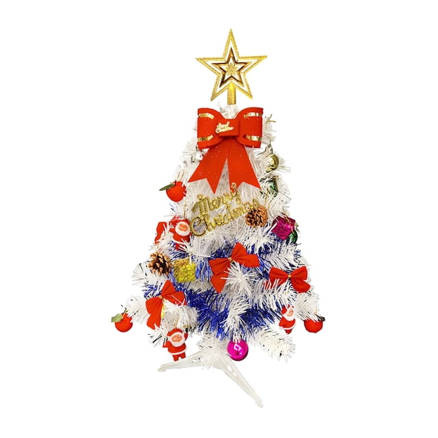 Christmas Decoration Gifts Mini Desktop Christmas Tree With Decoration Set Battery Operated Small Christmas Trees For Party Decorations With Warm Lights