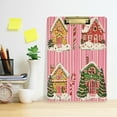 thumbnail image 2 of FORMRS Acrylic Clipboard with Low Profile Clip Standard A4 Letter Size, 12.5" x 9", Pink Christmas House, 2 of 8