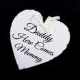thumbnail image 2 of Placa colgante de madera con forma de corazón de amor vintage con texto "Papá, aquí viene mamá" para fiesta de bodas, regalo, 2 of 12