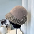thumbnail image 3 of CoCopeaunt Fall And Winter Fishermen’s Cap Women’s Fragrance Style Bow Wool Basin Cap After The Roll Split Fashion Hat Tide, 3 of 6