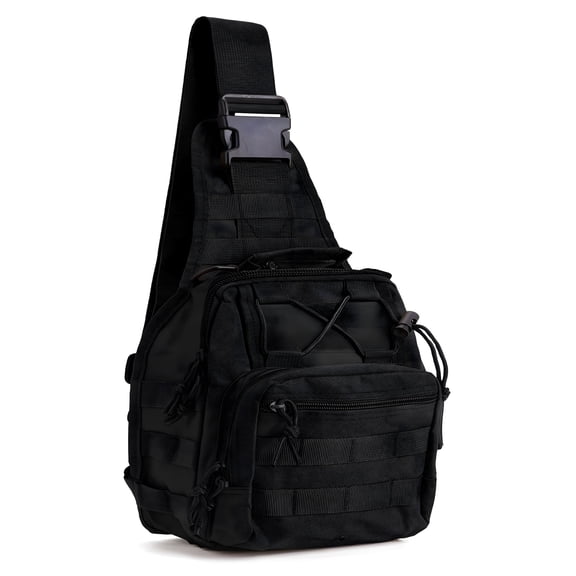 AOMRCOL Men Crossbody Sling Bag Adult Sling Backpack Chest Bag Satchel Single Shoulder Messenger Bag Daypack Backpack for Cycling Camping Hiking "Black"