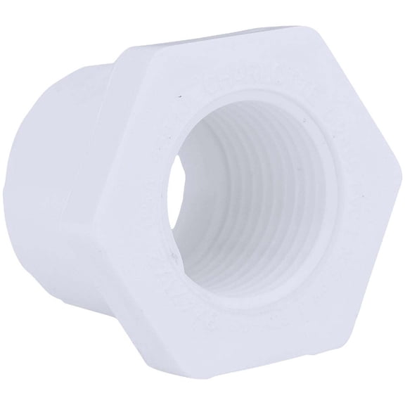 Charlotte Pipe & Found PVC 02108 0600 Reducing Bushing White 3/4" X 1/2"