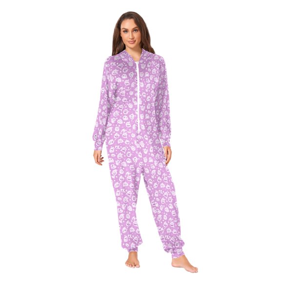 Pink Imp Adult onesie Pajamas, Crystal Velvet Ultra Soft Warm Jumpsuit for Men and Women