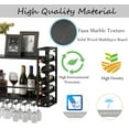 thumbnail image 3 of Wall Mounted Wine Rack with Glass Holder, Metal Bottle Holder Wine Storage Display Rack for Home Bar Dining Room Kitchen (31.5 Inch, Black), 3 of 8