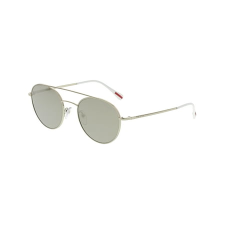 Prada Men's Mirrored PS51SS-ZVN1C0-51 Gold Rectangle Sunglasses