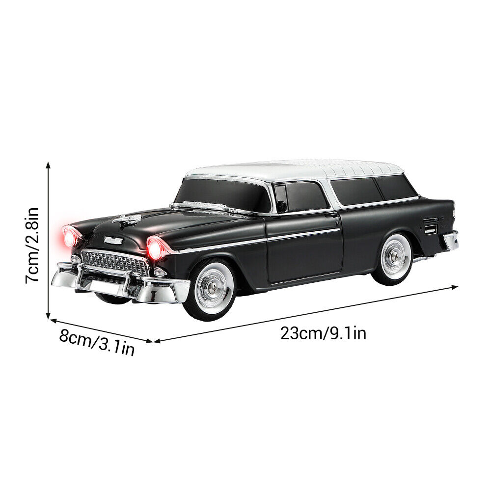 Portable Bluetooth Speaker Rechargable 1955 Vintage Retro Car Portable Wireless FM AUX USB Black