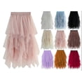 thumbnail image 1 of Falda larga de tul ajustada de cintura alta para mujer, vestido largo de malla con cintura elástica de 80cm, 1 of 2