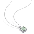 thumbnail image 3 of Everly Women's 4ct TGW Green Quartz and 1/10ct TW Diamond Sterling Silver Halo Pendant with Chain, 3 of 8