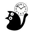 thumbnail image 3 of Reloj de pared con diseño de gato negro, creativo, silencioso, minimalista, acrílico, colgante Estilo A, 3 of 9