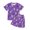 Purple, variant on Letdown Boys Girls Ice Print Short Sleeve Tee with Shorts Two Piece Summer Casual Matching Outfit for Kids Summer Clothes Daily Comfor Wear